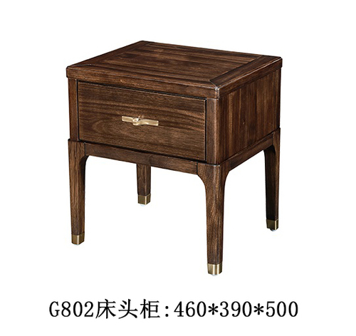 新中式乌金木床头柜